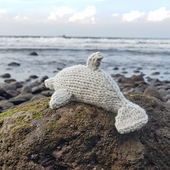 Knitted dolphin toy