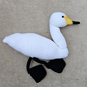 Knitted whooper swan without wings