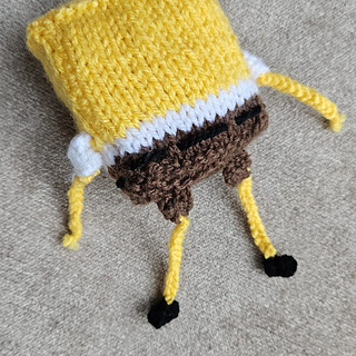 Knitted spongebob rear view