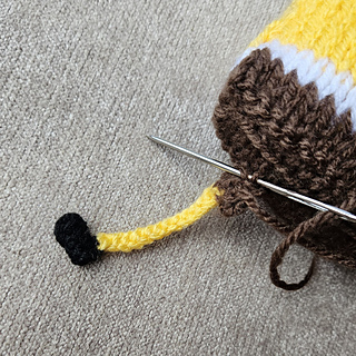 Knitted spongebob sewing legs