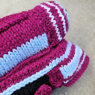 Caitlin Knitted Toy Train Side View