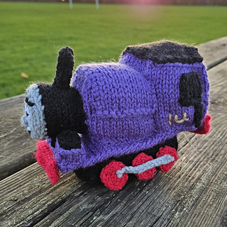 Knitted Trin Toy based on Charlie Train from Thomas and Friends