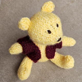 Knitted Classic Pooh Toy with Open Jacket Option