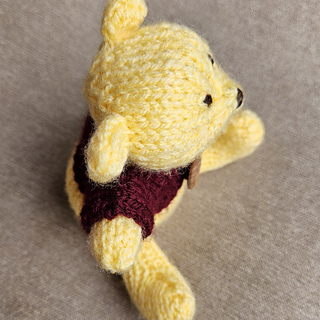Knitted Classic Pooh Toy Side View
