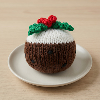 Knitted Christmas Pudding Toy