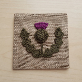 Small knitted thistle for home decor