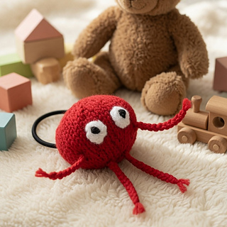 Knitted red nose day toy
