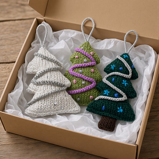 Knitted Christmas Trees Gift