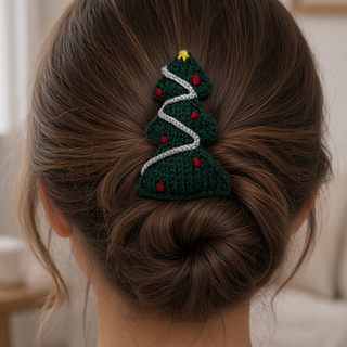 Little Knitted Christmas Tree Hair Accessory