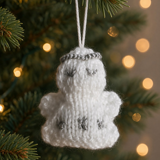 Little knitted angel Christmas tree decoration