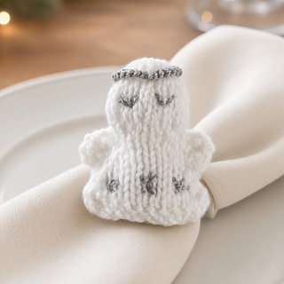 Little knitted angel napkin ring accessory