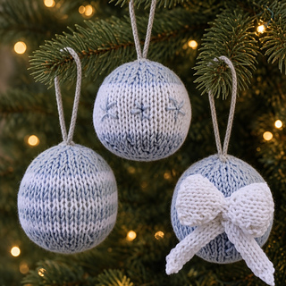 Collection of Knitted Bauble Tree Decorations