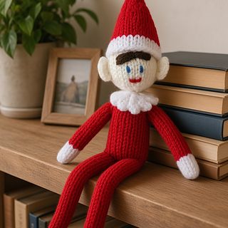Christmas Knitted Elf on a Shelf