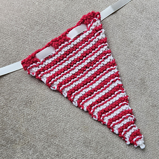 Striped Knitted Bunting Three Row Stripes Rear