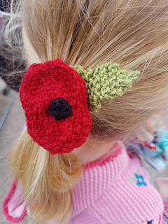 Knitted Poppy Hair Accessory