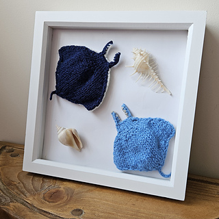 Displayed Knitted Manta Rays