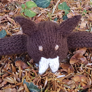 Knitted Bat face with fangs