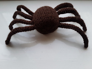 Knitted spider in knitting progress