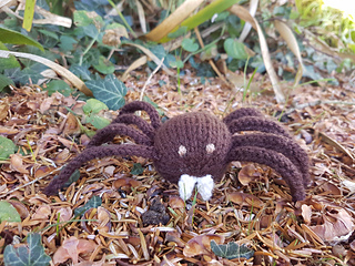 Halloween knitted spider toy