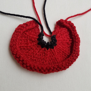 Single Simple Knitted Poppy Piece