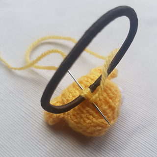 Knitted pudsey bear hairband sewing