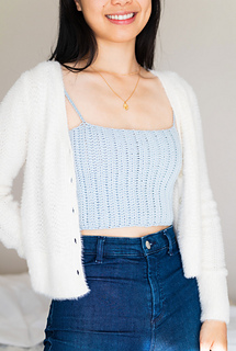 Square Neck Ribbed Crop Top – Free Crochet Pattern - For The Frills