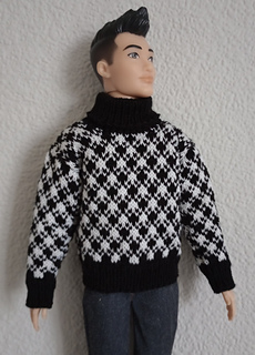 Shown on standard body Ken doll