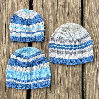hat 6 (top left), hat 7 (bottom left), hat 8 (right)