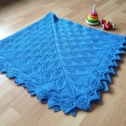 Løvspretteppe / Leafing Baby Blanket - froskemaristrikk