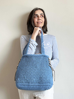 Regatta Textured Tote Bag - Crochet Pattern with Photo Tutorial and detailed instructions, designed by Art Heart By GalYa