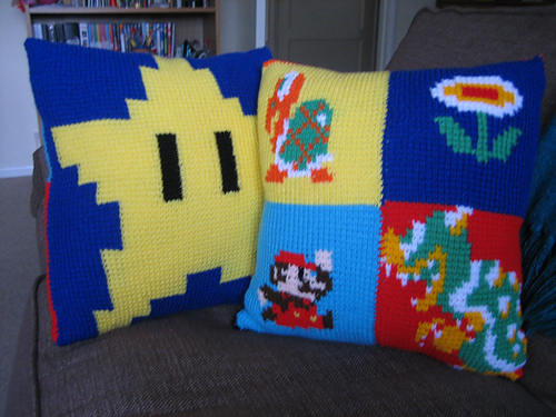 Tunisian Crochet Mario Cushion photo 1