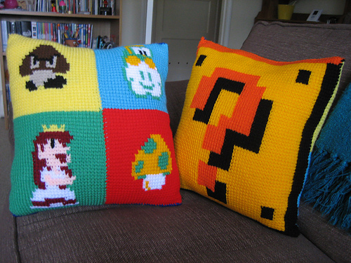 Tunisian Crochet Mario Cushion photo 2
