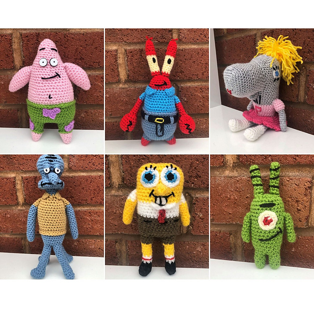 Ravelry: Sponge Bob Square Pants pattern by Teenie Crochets