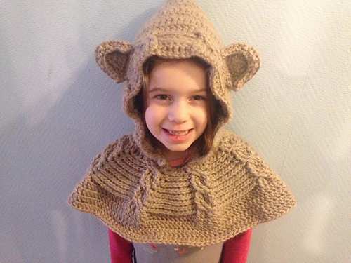 Cabled Bear Hooded Cowl ~ Crochet Version 다른 모습 6