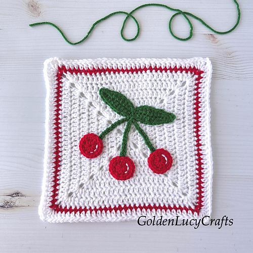 Cherry Square Blanket Block