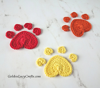 Heart Paw Print Applique pattern by 