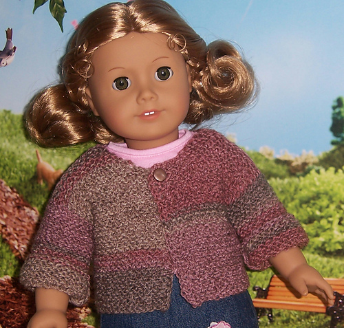 Garter Stitch Cardigan fits 18" Dolls photo 8