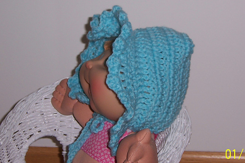 Cabbage Patch Kid Crocheted Bonnet photo 3