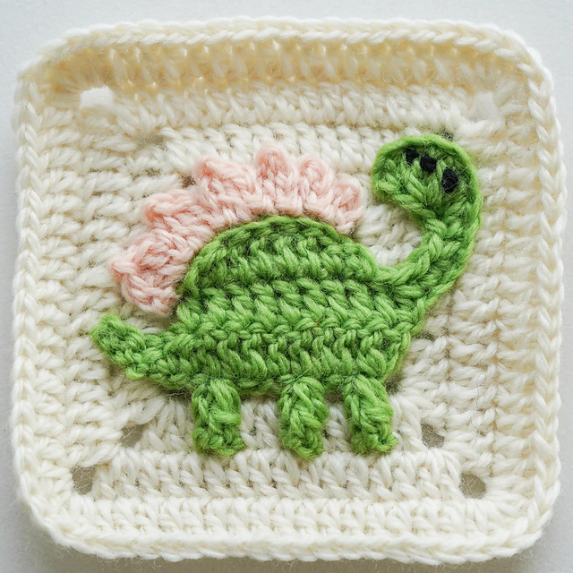 Dinosaur Granny Square
