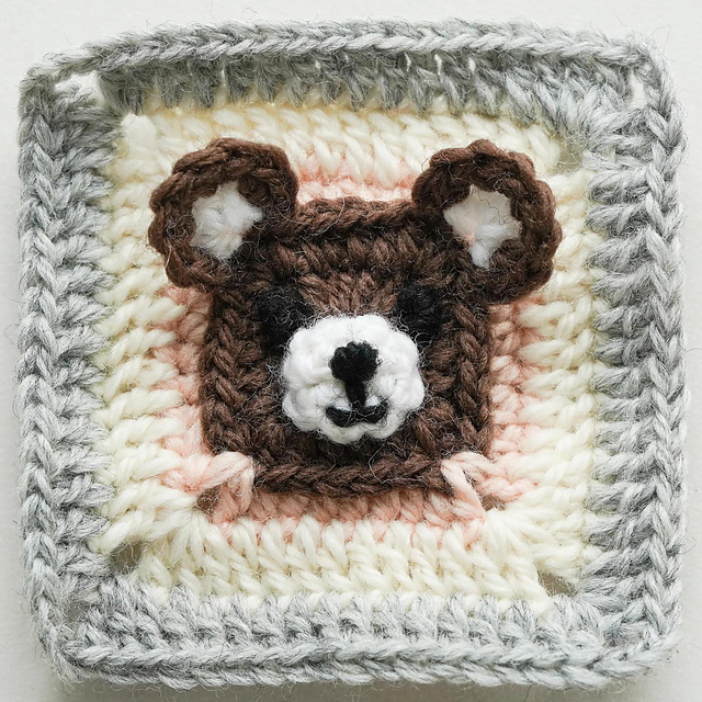 Brown Bear Granny Square