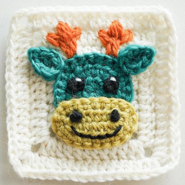 Cute Dragon Granny Square