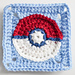 Poke Ball Granny Square pattern