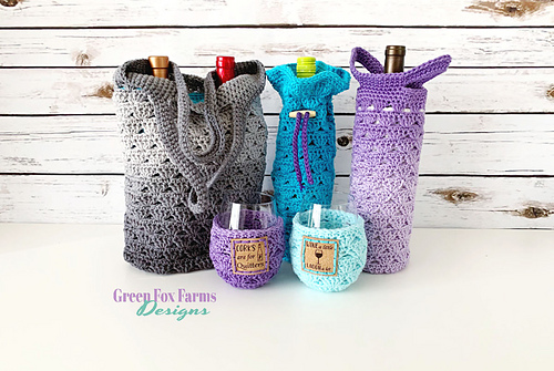 Ravelry: Sweet Stripes Wine Tote Bag pattern by Lisa M Fox
