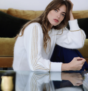 Alix en angora naturel et doré