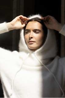 Balaclava Angora écru douce et chic