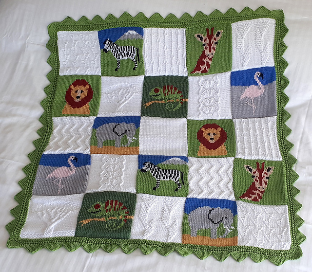 Ravelry Safari Baby Blanket pattern by Gwennol Designs