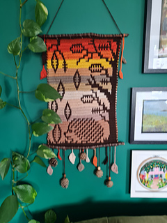 Falling leaves woodland wall hanging by Hookanory - interior / home decor