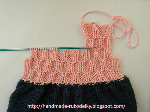 Baby Girl Dark Blue and Pink Dress photo 2