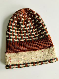 The brim folded down to see the construction