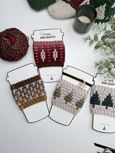 Ravelry: Festive Coffee Cup Sleeves pattern by Hannah Cross